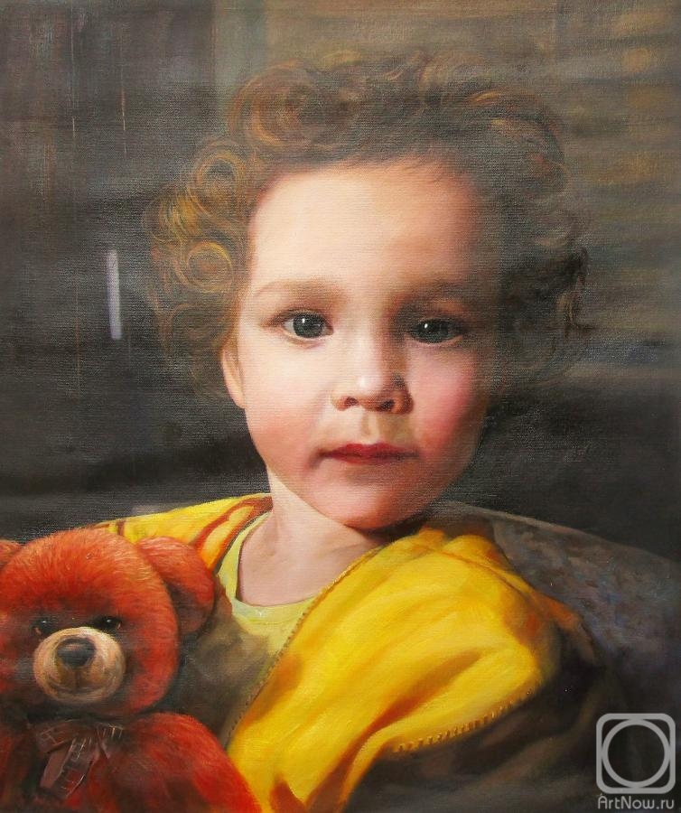 Kamskij Savelij. Children's oil portrait by customer's photo