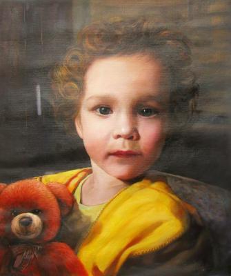 Children's oil portrait by customer's photo ( ). Kamskij Savelij