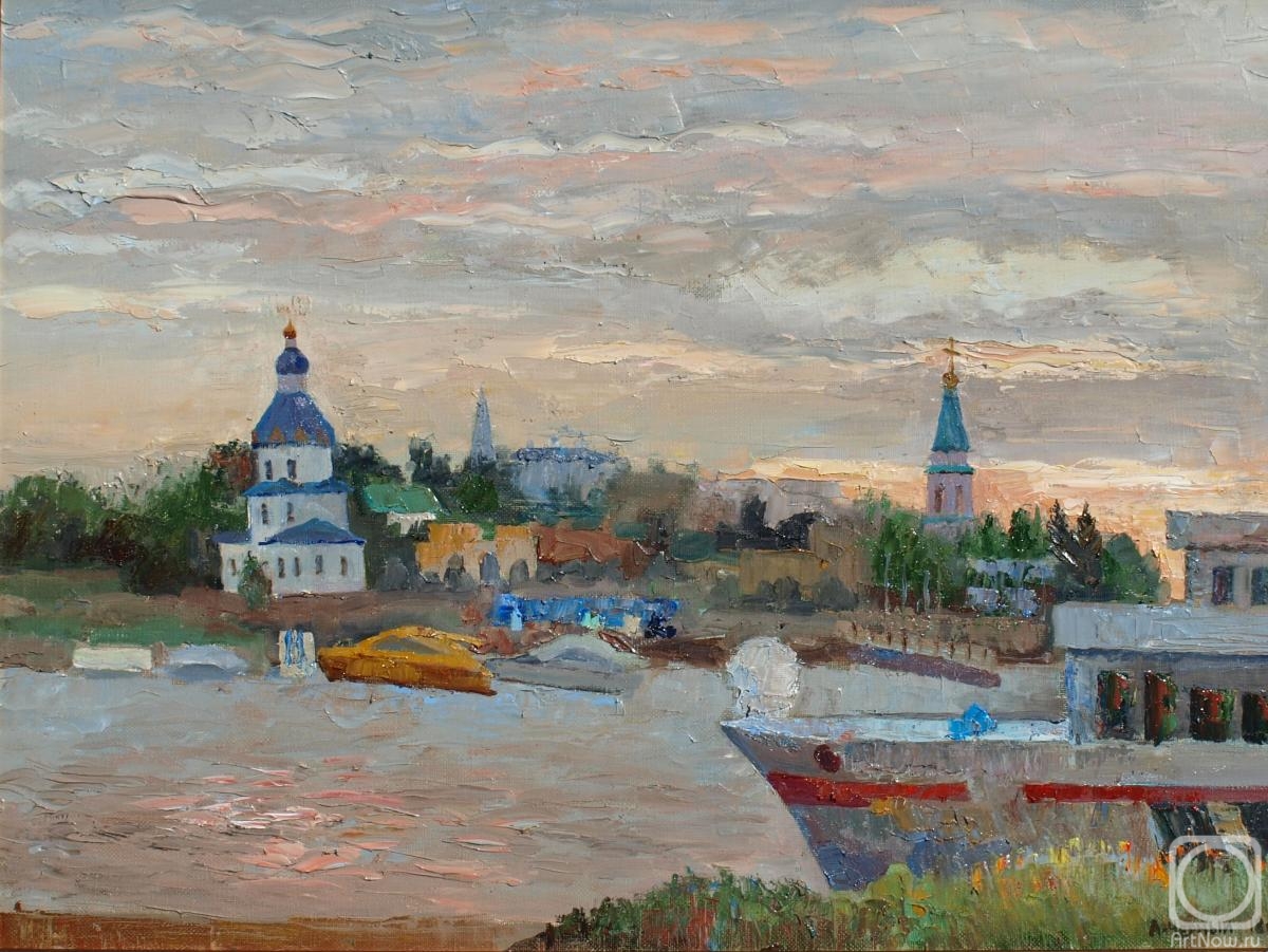 Chernyy Alexandr. Evening on the Volga river in Cheboksary