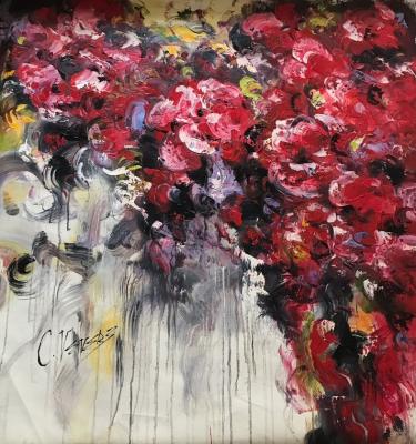 Roses. Red N2 (Abstraction With Roses). Vevers Christina