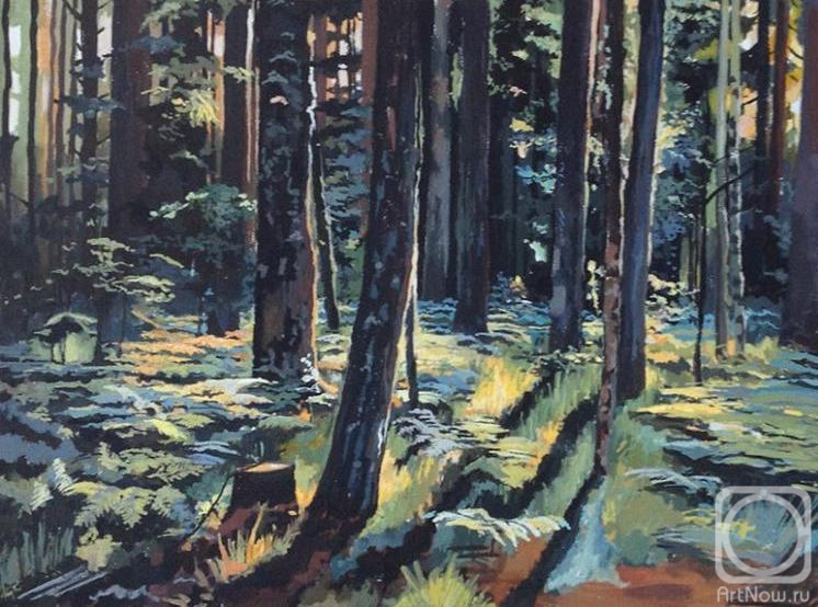 Kutomanova Tatiana. Ferns in the forest (copy of the painting by I.I. Shishkin)