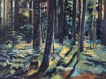 Ferns in the forest (copy of the painting by I.I. Shishkin)