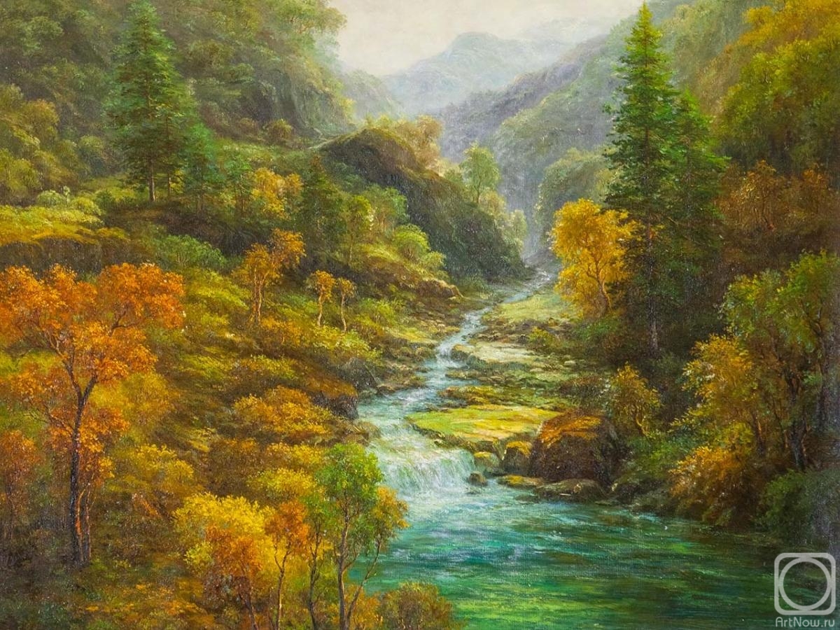 Kamskij Savelij. A stream in the mountains