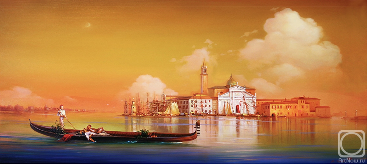Cherkasov Vladimir. Walk around Venice. Copy from Aivazovsky