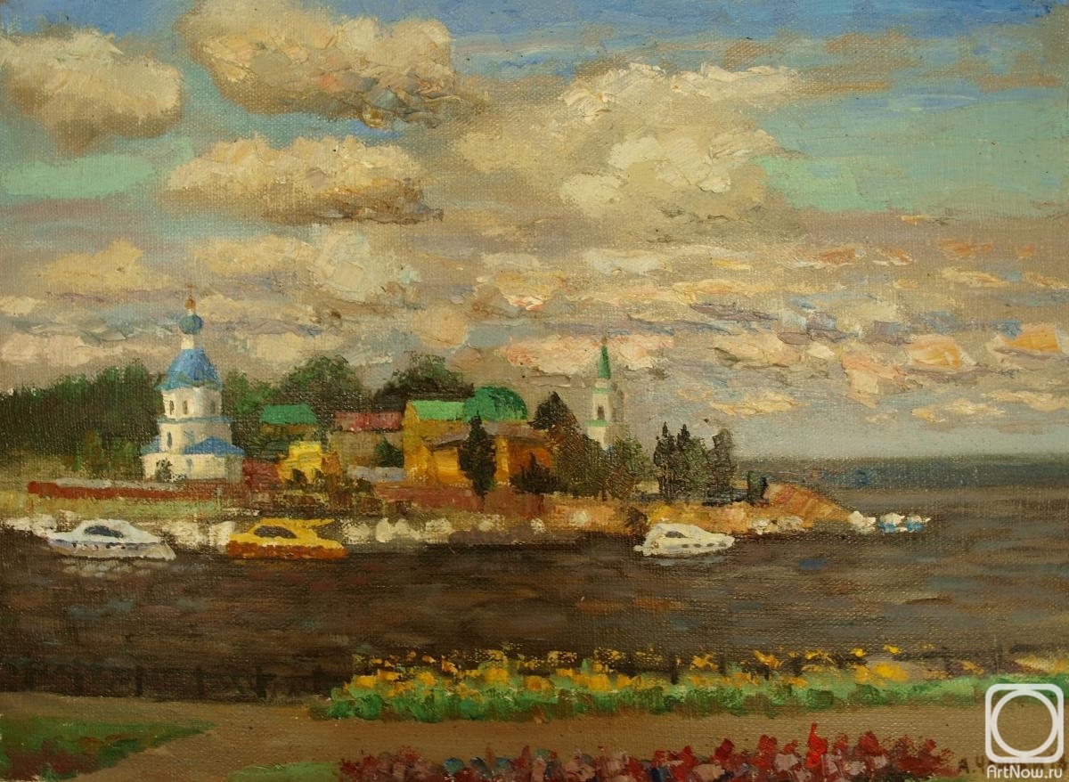 Chernyy Alexandr. Sunny day on the Volga river in Cheboksary