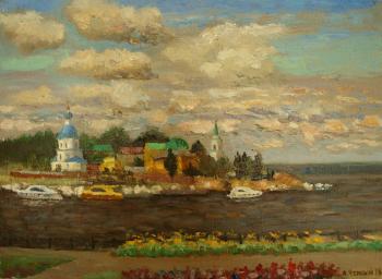 Sunny day on the Volga river in Cheboksary. Chernyy Alexandr
