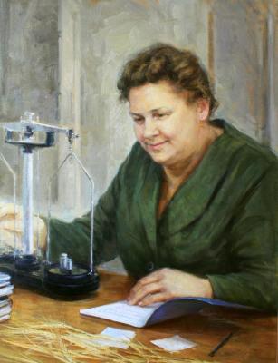Portrait of a woman-agronomist Simonova Antonina