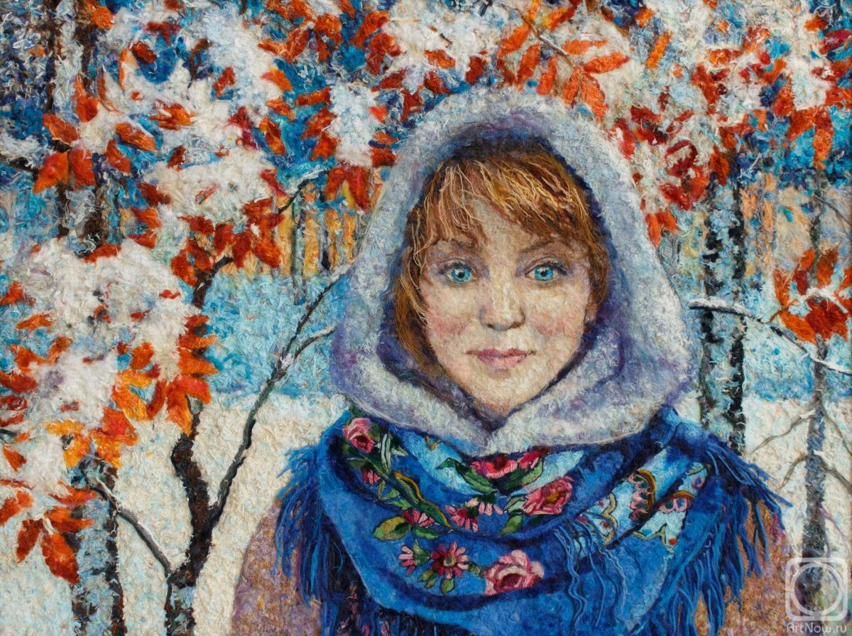 Hitkova Lyubov. Feast of the first snow (portrait of Katya)