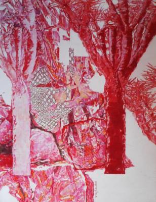 Abiotic streams madder red in a landscape. Vladimirova Irina