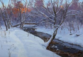 Setun river. Winter evening. Panteleev Sergey