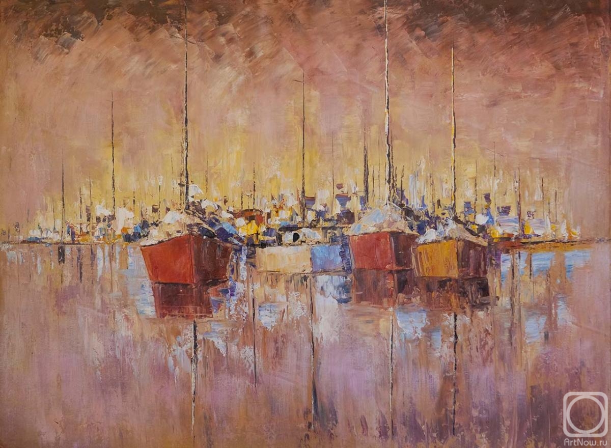 Vevers Christina. Boats in port. The midday haze