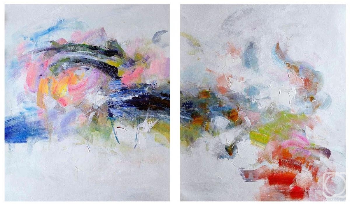 Gomes Liya. The legend of the rainbow. Diptych