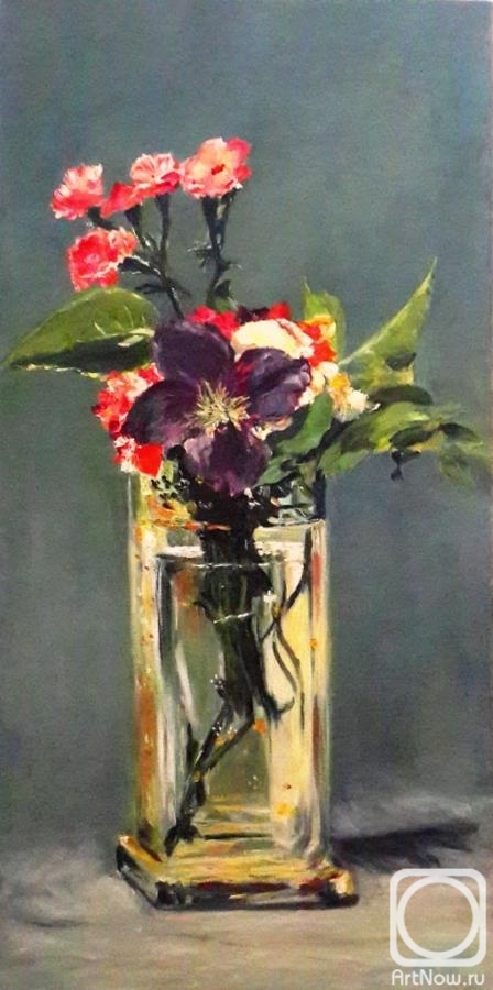 Strunina Galina. Flowers in a crystal vase