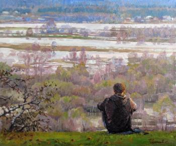 Rodionov Igor Ivanovich. The Beholder (Sitting on a beautiful hill)