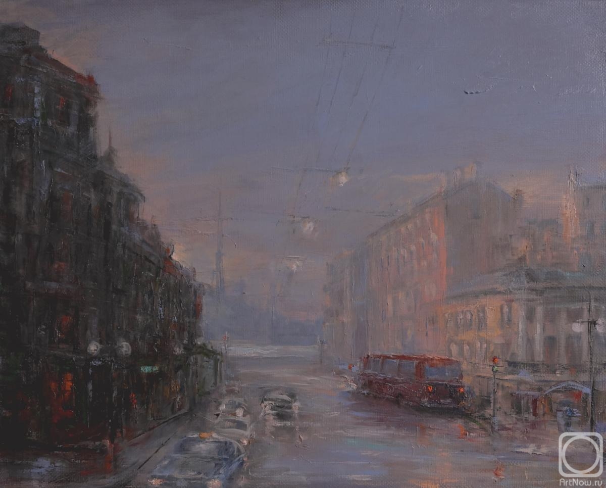 Solovev Alexey. Rainy evening fat Chaikovsky street