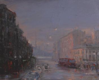 Rainy evening fat Chaikovsky street