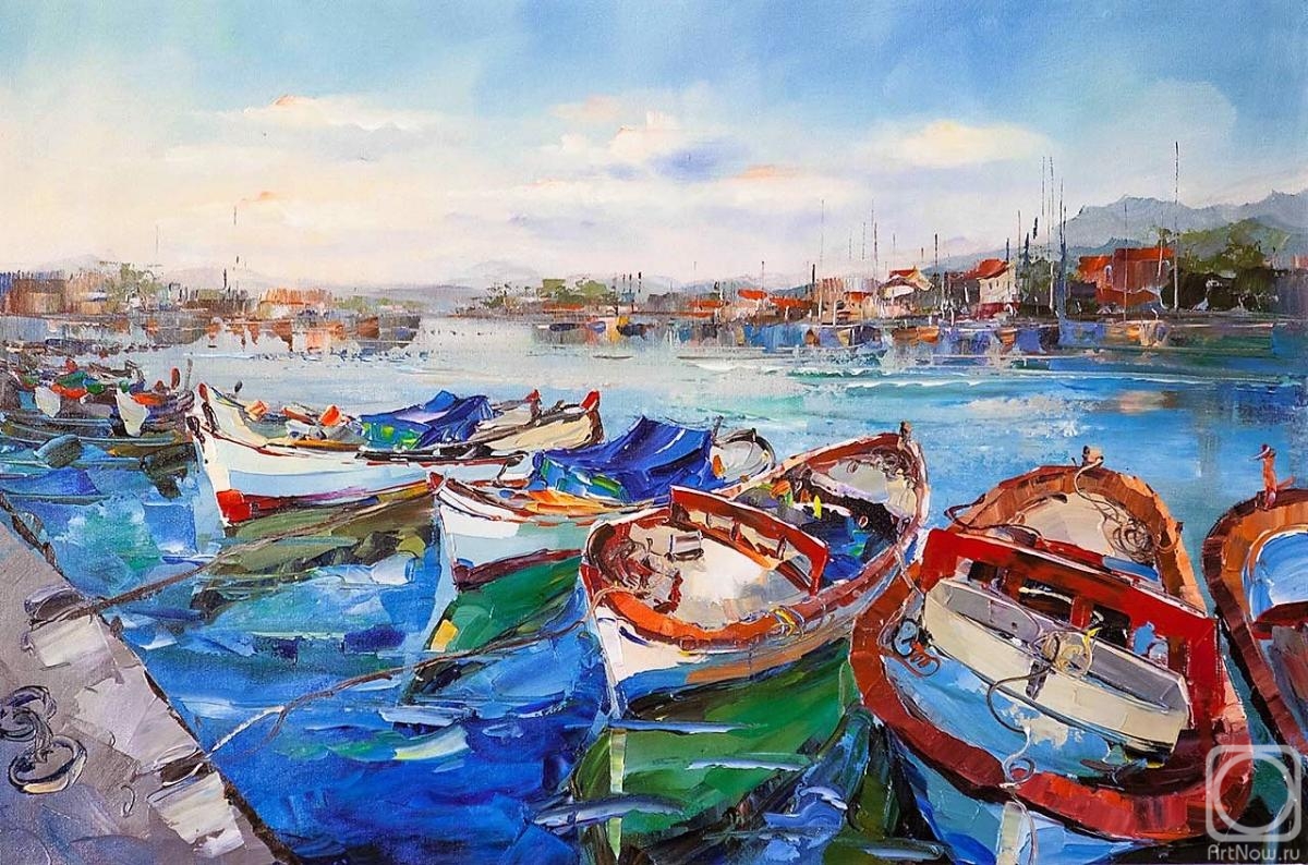 Rodries Jose. Mediterranean area. Boats at the pier