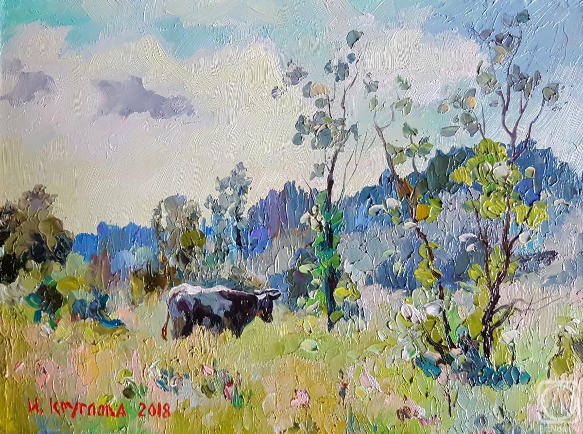 Kruglova Irina. Landscape with a cow