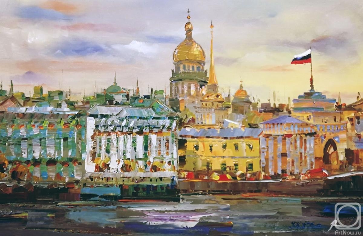 Rodries Jose. Saint-Petersburg. View of the Hermitage and Admiralty