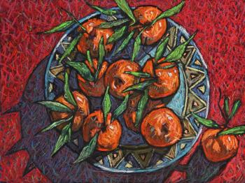 A plate of tangerines. Leonova Nataliya