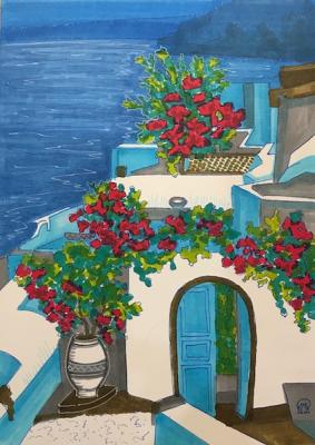 Santorini (sketch). Lukaneva Larissa