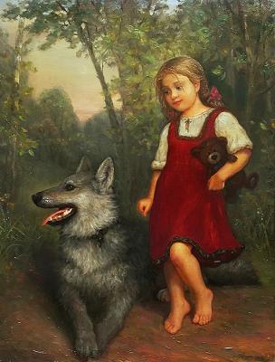 Girl & Dog. Maykov Igor