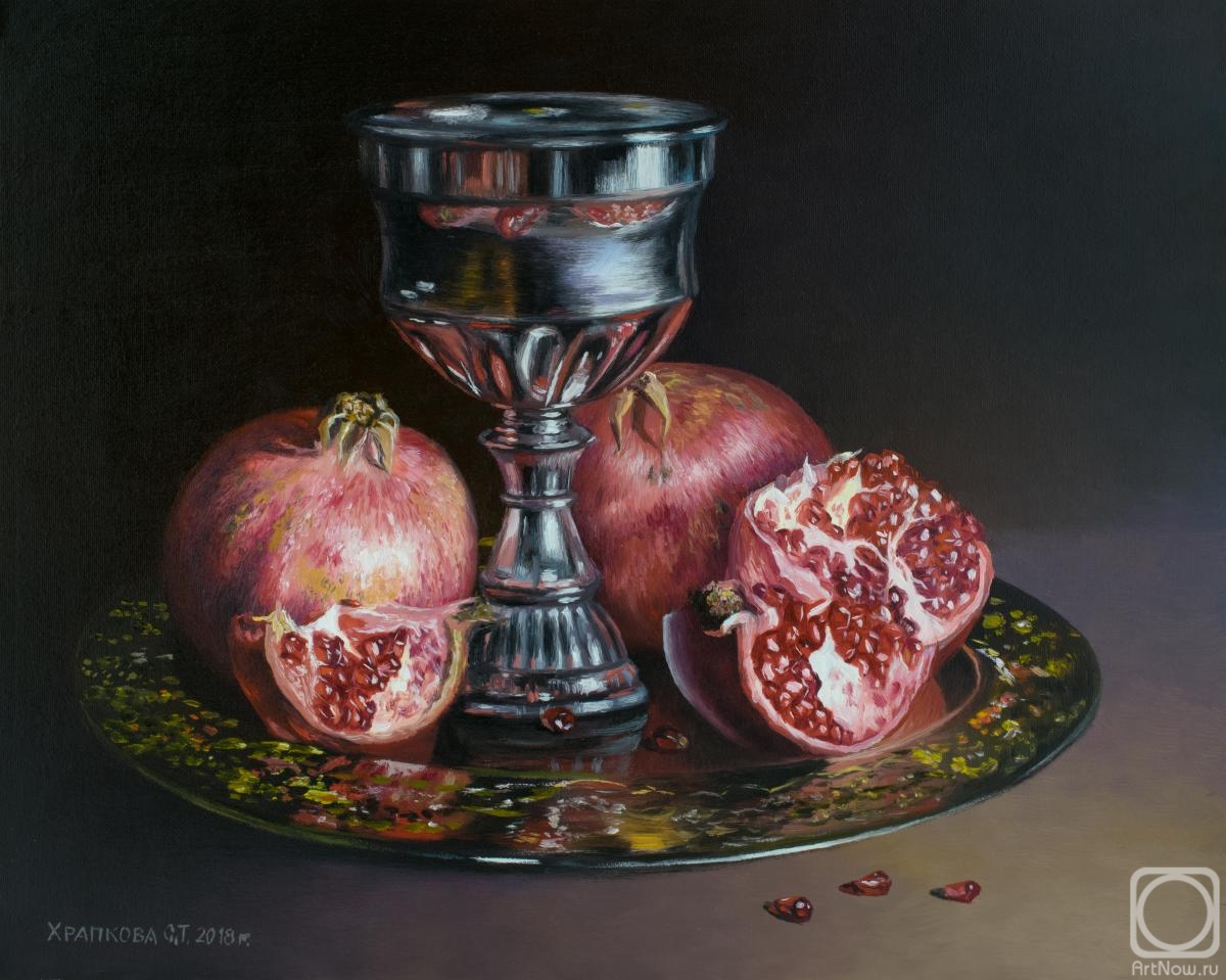 Khrapkova Svetlana. Still life with pomegranates