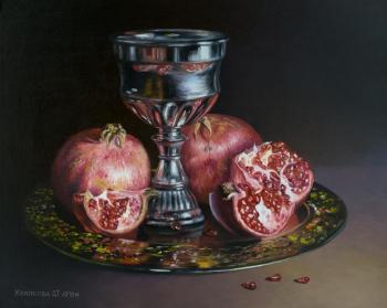 Still life with pomegranates