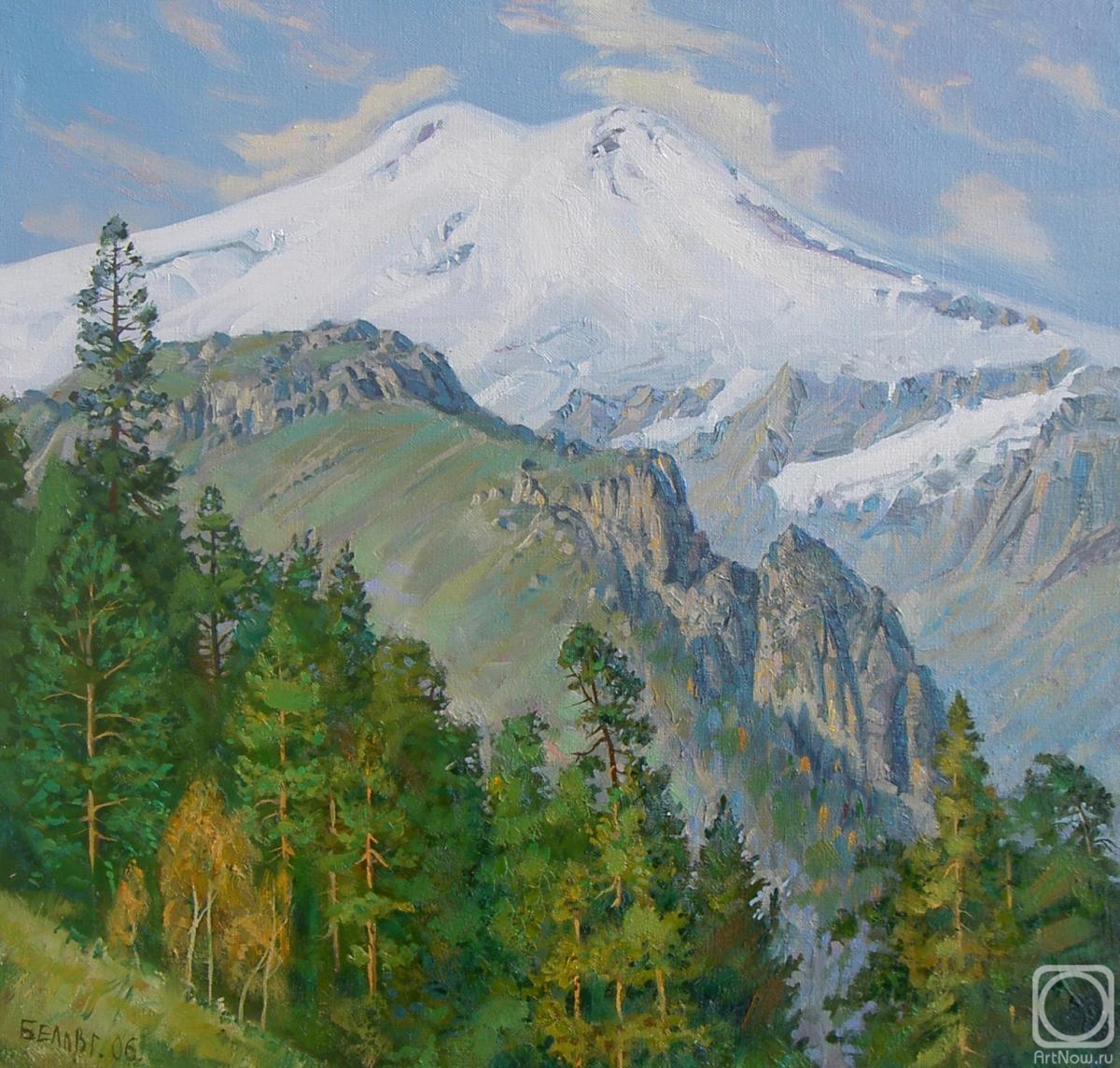 Картина горы лето Эльбрус
