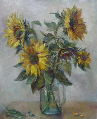 Kalmykova Yulia Borisovna. Still life with sunflowers