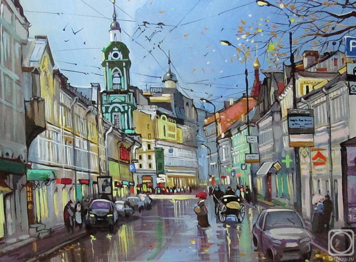Evening on Friday Street. The artist Denis Glazkov. tg channel "About Moscow wit
