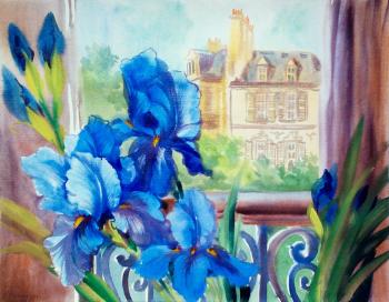 Irises at the window. Mikhalskaya Katya