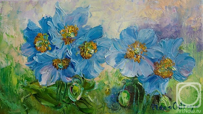 Ostraya Elena. Blue anemones
