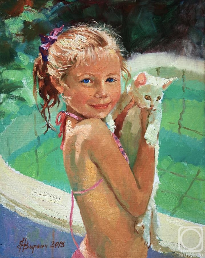 Vyrvich Valentin. Girl with kitten