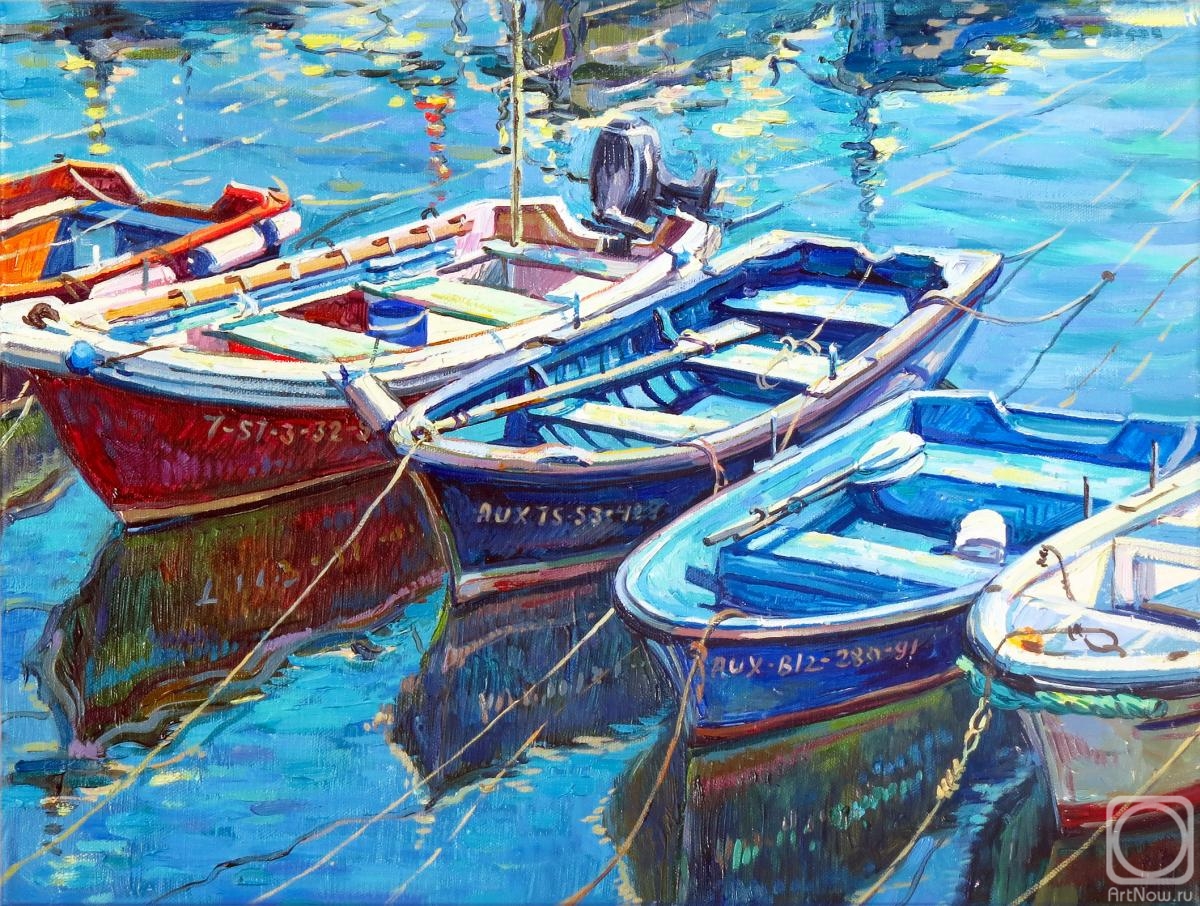 Filippova Ksenia. Boats and reflections (from the series "Spanish boats")