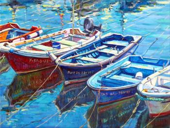 Boats and reflections (from the series "Spanish boats")