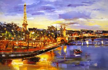 Paris. Evening walk in the Seine. Rodries Jose
