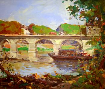 The bridge on the river Loire. France