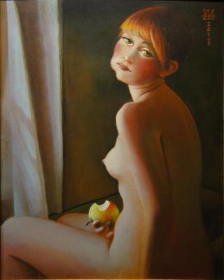 Girl with Apple. Andrianov Andrey