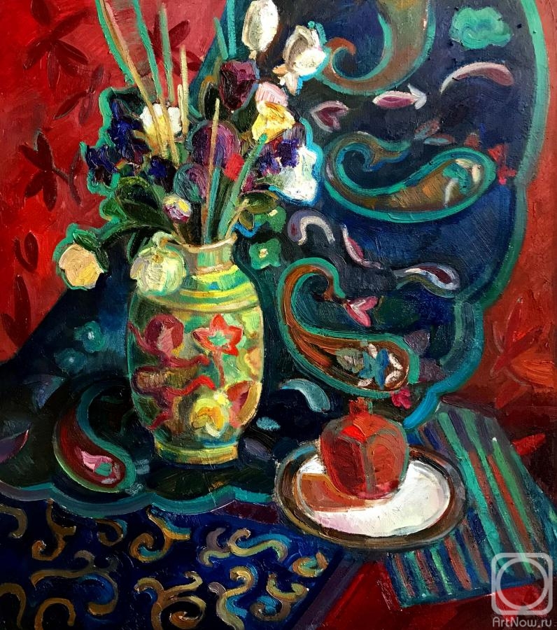 Chebotareva Lyubov. Vase with dancing dragon