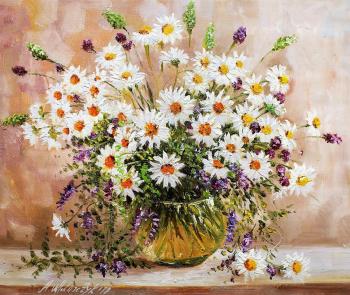 Bouquet of daisies with summer herbs. Vlodarchik Andjei