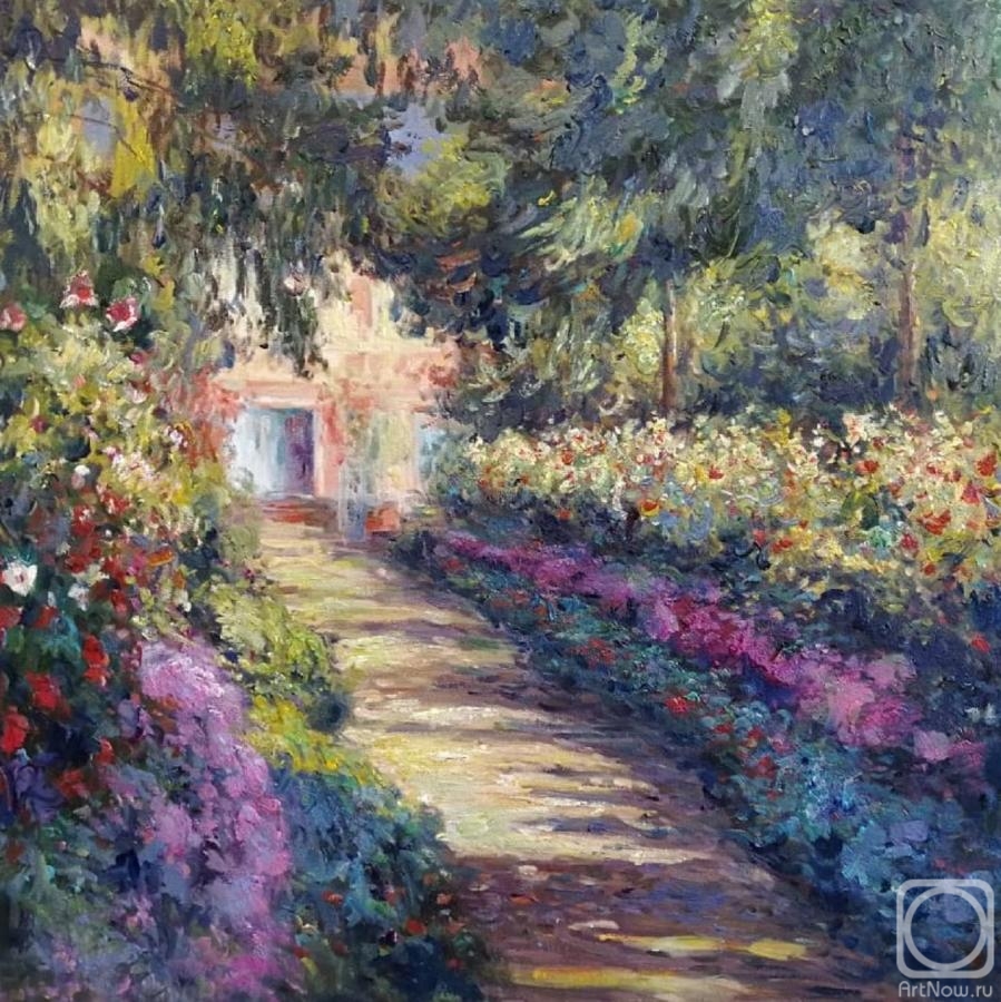 Kamskij Savelij. Copy of the painting Footpath in the garden of Monet, Giverny, 1902