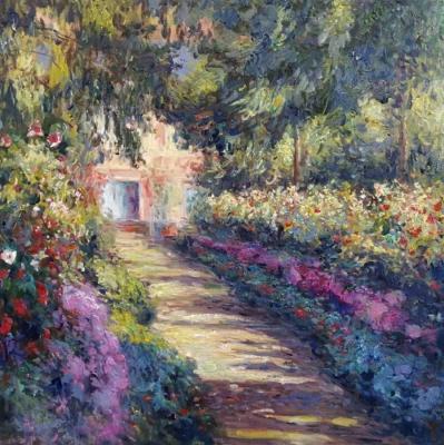 Copy of the painting Footpath in the garden of Monet, Giverny, 1902. Kamskij Savelij