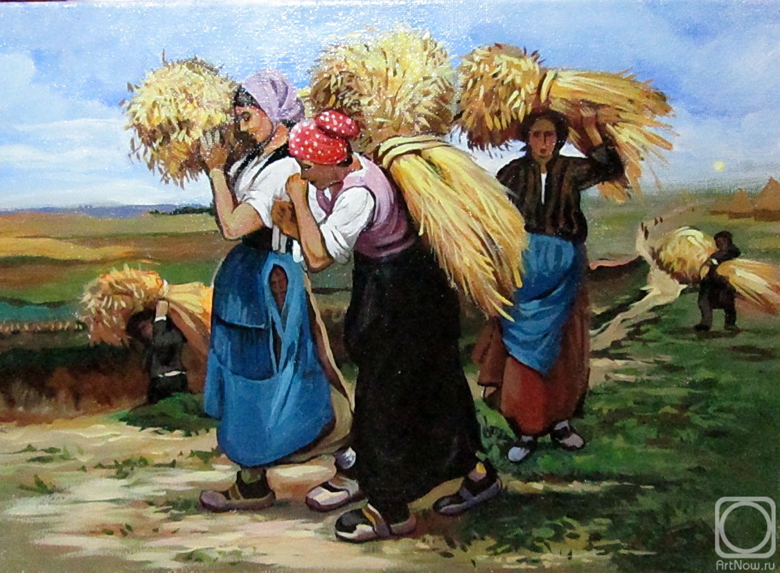 Жали жито. Жюльен Дюпре (1851-1910) - крестьянки со снопами.. Сноп хлеба. Снопы в поле. Сноп пшеницы.