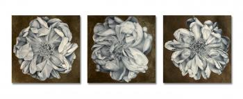 Triptych with peonies