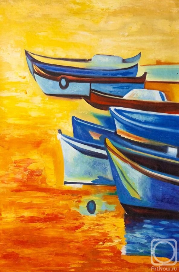 Dupree Brian. Copy of Ivaylo Nikolov's painting. Fishing boats N2