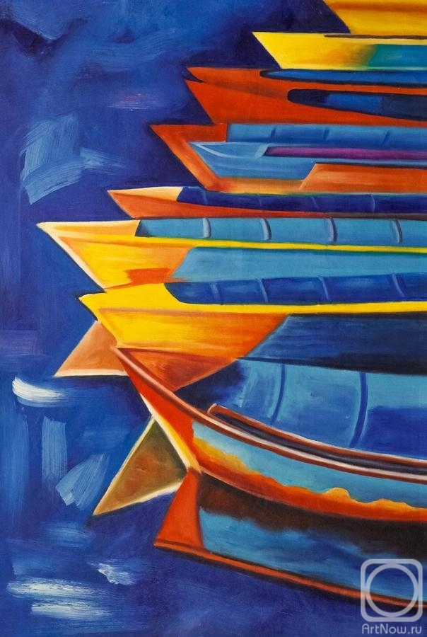 Dupree Brian. Copy of Ivaylo Nikolov's painting. Fishing boat