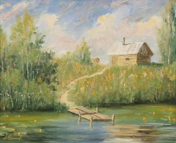 Bathhouse by the river. Terbushev Alexander