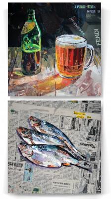 Diptych with a roach (Beer Bottle). Lipacheva Maria