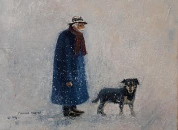 Man and dog. Repnikov Andrei